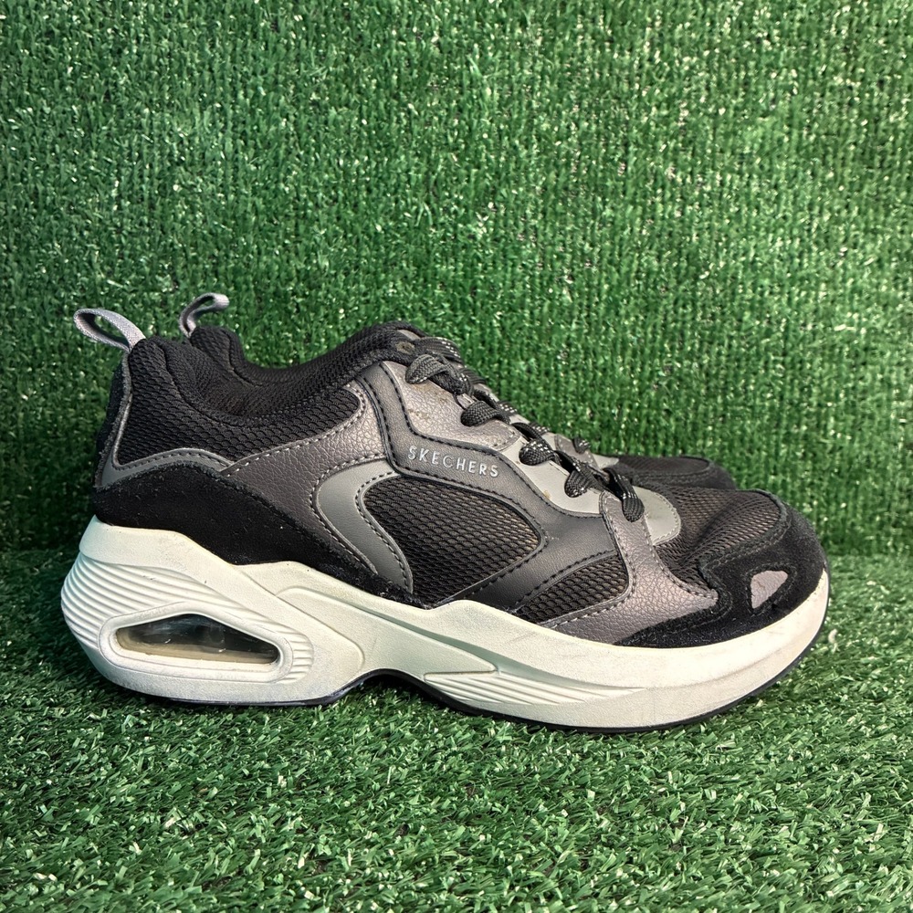Skechers Street Muno Kick It Air Cushion Mesh Chunky Sneaker Black Womens Size 7
